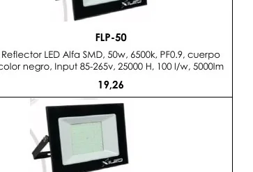 Reflector LED Alfa SMD, 50W, 6500K, PF0.9, Cuerpo - FLP-50