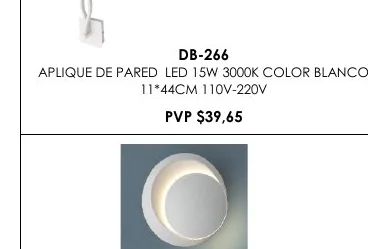 APLIQUE DE PARED LED 15W 3000K COLOR BLANCO - DB-266