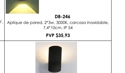 85-265V. Aplique de Pared, 2*3W, 3000K, Carcasa Inoxidable, - DB-246