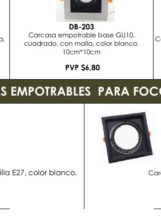 Carcasa Empotrable Base GU10, - DB-203