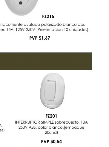 Tomacorriente Ovalado Polarizado Blanco Abs - FZ215