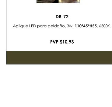 Aplique LED para Peldaño, 3W, 110*45*H55 , 6500K. - DB-72