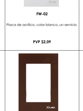 Placa de Acrílico, Color Blanco, Un Servicio. - FW-02