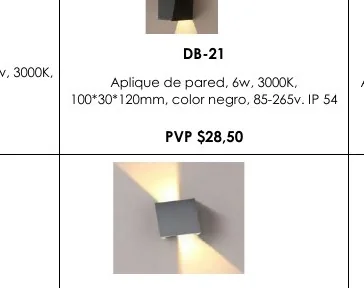 Aplique de Pared, 6W, 3000K, Aplique - DB-21
