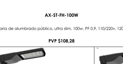 Luminaria de Alumbrado Público, Ultra Slim, 100W, PF 0,9, 110/220V, 120LM/W, - AX-ST-FH-100W