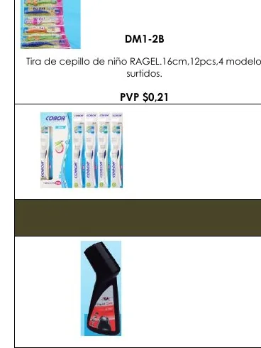 Tira de Cepillo de Niño RAGEL.16CM,12PCS,4 Modelos - DM1-2B