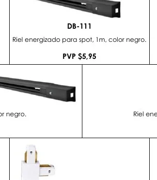 Riel Energizado para Spot, 1M, Color Negro. - DB-111