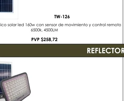 Publico Solar Led 160W con Sensor de Movimiento y Control Remoto - TW-126