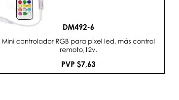 Mini Controlador RGB para Pixel Led, Más Control - DM492-6