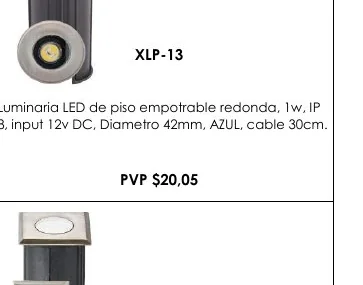 Luminaria LED de Piso Empotrable Redonda, 1W, IP - XLP-13
