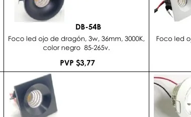Foco Led Ojo de Dragón, 3W, 36MM, 3000K, Foco Led Ojo - DB-54B