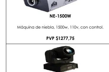 Máquina de Niebla, 1500W, 110V, con Control. - NE-1500W