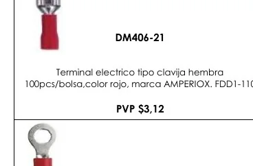 Terminal Electrico Tipo Clavija Hembra - DM406-21