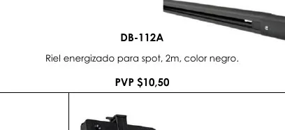 Riel Energizado para Spot, 2M, Color Negro. - DB-112A
