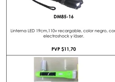 Linterna LED 19CM,110V Recargable, Color Negro, con - DM85-16