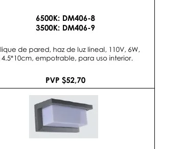 Aplique de Pared, Haz de Luz Lineal, 110V, 6W, - DM406-9