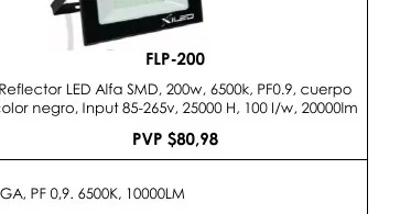 Reflector LED Alfa SMD, 200W, 6500K, PF0.9, Cuerpo - FLP-200