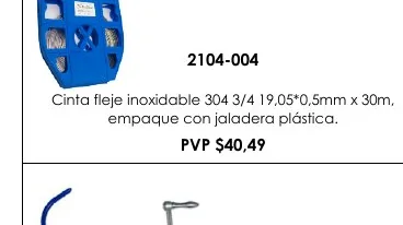Cinta Fleje Inoxidable 304 3/4 19,05*0,5MM X 30M, - 2104-004