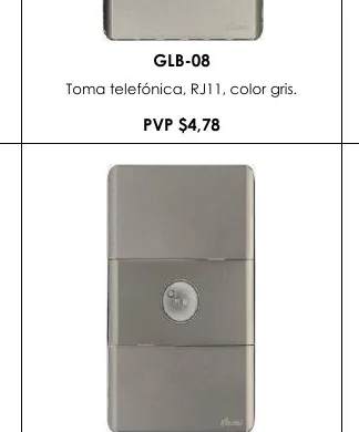 Toma Telefónica, RJ11, Color Gris. - GLB-08