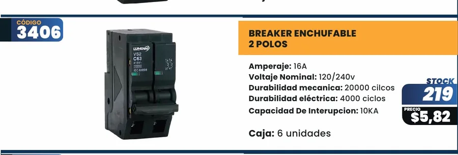 BREAKER Enchufable - 3406