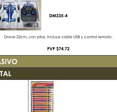 Drone 22CM, con Pilas, Incluye Cable USB y Control Remoto. - DM335-4