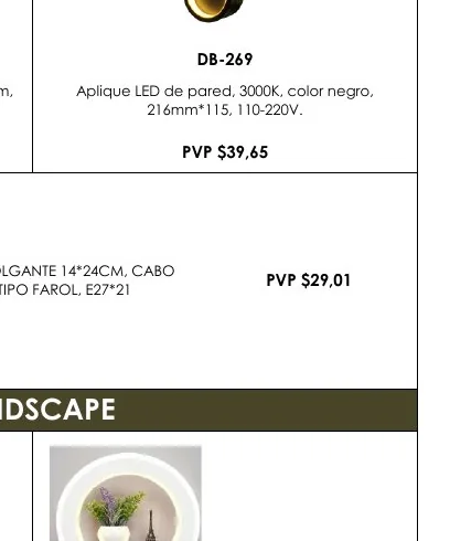 45*6.5CM, Aplique LED de Pared, 3000K, Color Negro, - DB-269