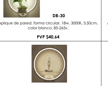 Aplique de Pared, Forma Circular, 18W, 3000K, 3,50CM, Aplique - DB-30