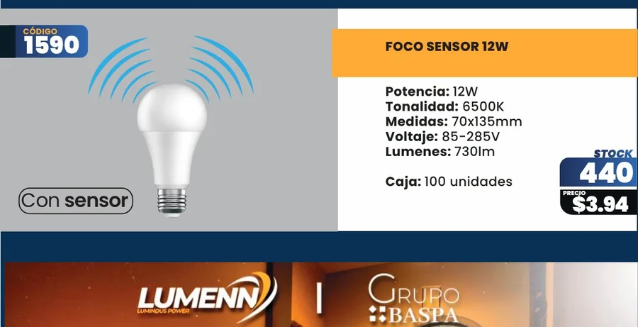 FOCO SENSOR 12W - 1590