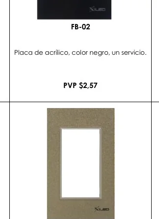 Placa de Acrílico, Color Negro, Un Servicio. - FB-02