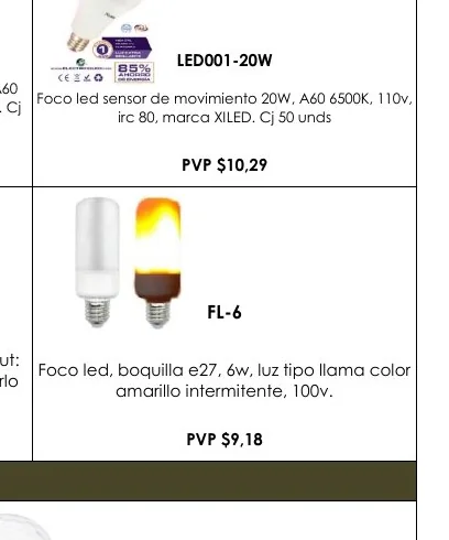 Foco Led Sensor de Movimiento 20W, A60 6500K, 110V, - LED001-20W