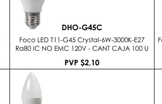 Foco LED T11-G45 CRYSTAL-6W-3000K-E27 Foco - DHO-G45C