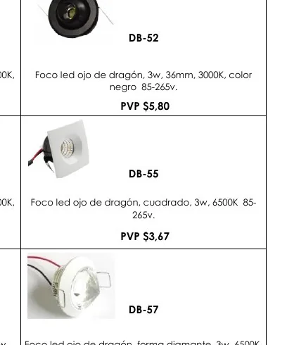 3000K, Foco Led Ojo de Dragón, 3W, 36MM, 3000K, Color - DB-52