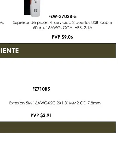 3M, Supresor de Picos, 4 Servicios, 2 Puertos USB, Cable - FZW-37USB-5