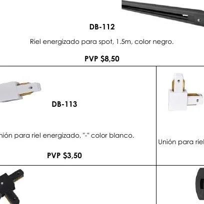 Riel Energizado para Spot, 1.5M, Color Negro. - DB-112