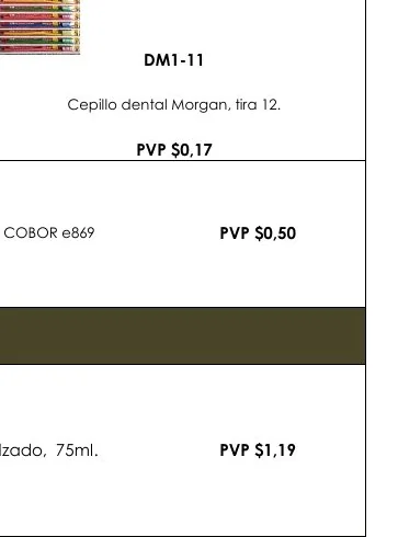 Cepillo Dental Morgan, Tira 12. - DM1-11