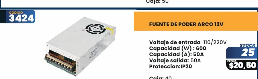 FUENTE DE PODER ARCO 12V - 3424