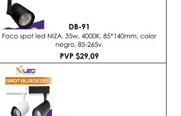 Foco Spot Led NIZA, 35W, 4000K, 85*140MM, Color - DB-91
