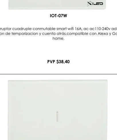 Interruptor Cuadruple Conmutable Smart Wifi 16A, Ac AC110-240V Admite - IOT-07W