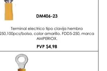 Terminal Electrico Tipo Clavija Hembra - DM406-23