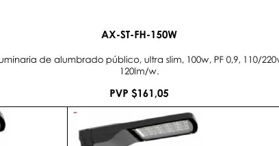 Luminaria de Alumbrado Público, Ultra Slim, 100W, PF 0,9, 110/220V, - AX-ST-FH-150W