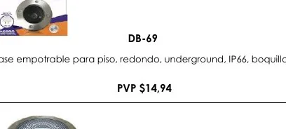 Base Empotrable para Piso, Redondo, Underground, IP66, Boquilla - DB-69