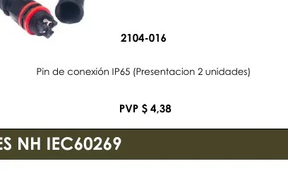 Pin de Conexión IP65 (presentacion 2 Unidades) - 2104-016