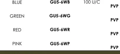 BLUE GU5-6WB 100 U/C - GU5-6WG