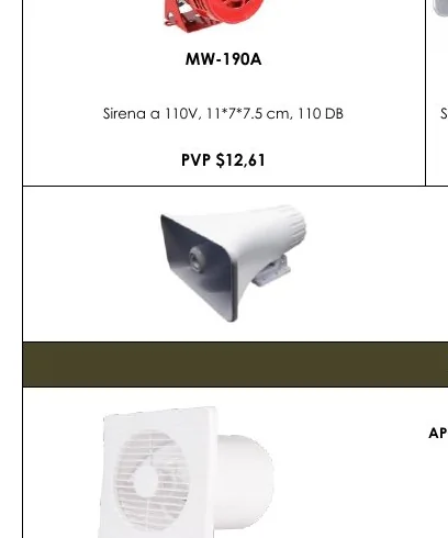 Sirena A 110V, 11*7*7.5 Cm, 110 DB Sirena, - MW-190A