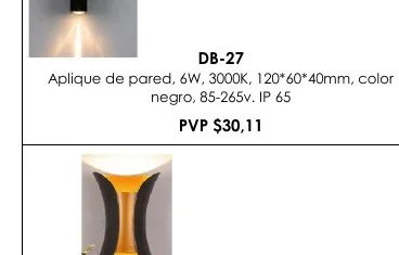 Aplique de Pared, 6W, 3000K, 120*60*40MM, Color - DB-27