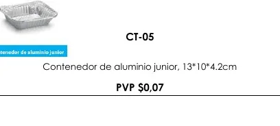 Contenedor de Aluminio Junior, 13*10*4.2CM - CT-05