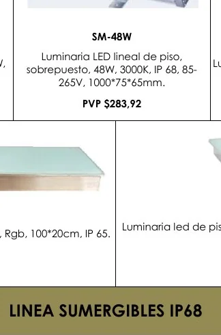 Luminaria LED Lineal de Piso, - SM-48W