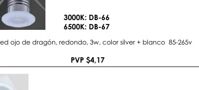 Led Ojo de Dragón, Redondo, 3W, Color Silver + Blanco 85-265V - DB-67