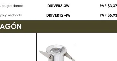 3+3WW, Plug Redondo DRIVER3-3W - DRIVER12-4W