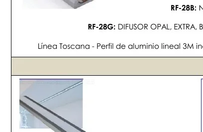Línea Toscana - Perfil de Aluminio Lineal 3M Incluye - RF-28G